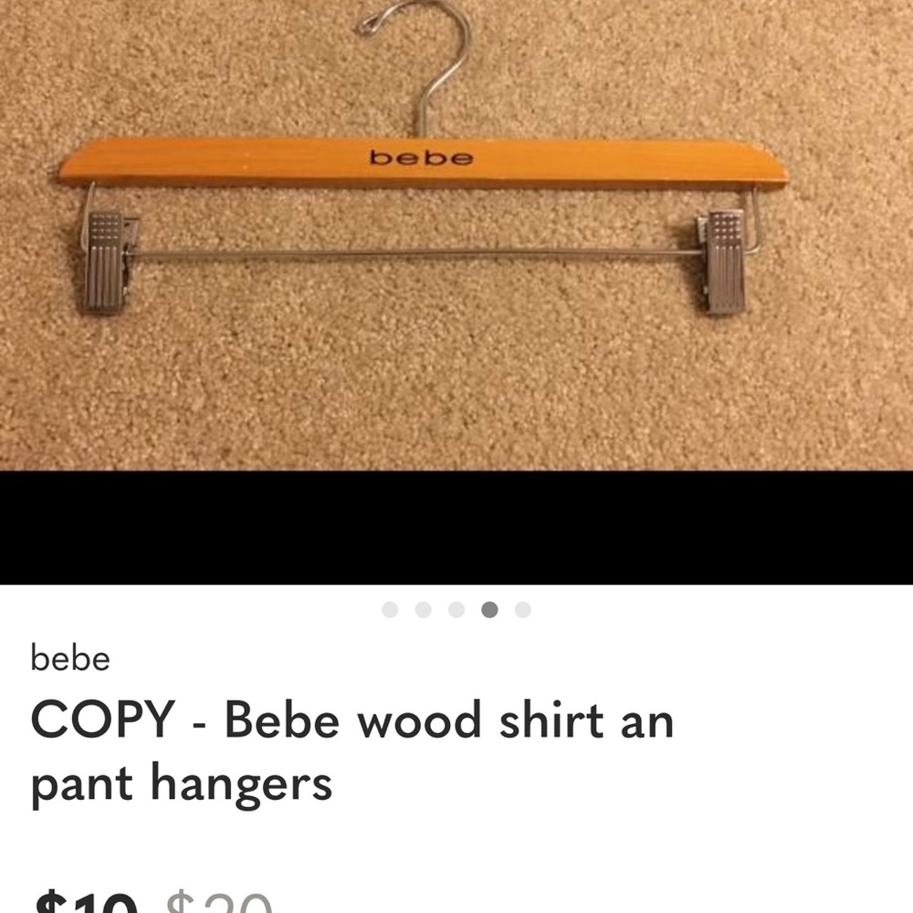 40 Bebe Wooden Hangers with Metal Clips